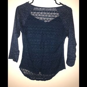 Aeropostale med blue shirt see through in back